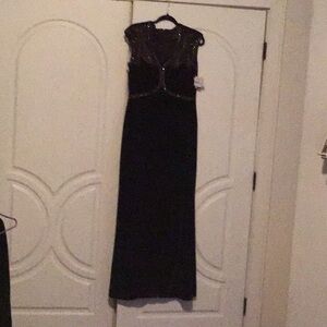 Beautiful Long Burgundy Velvet Formal Dress